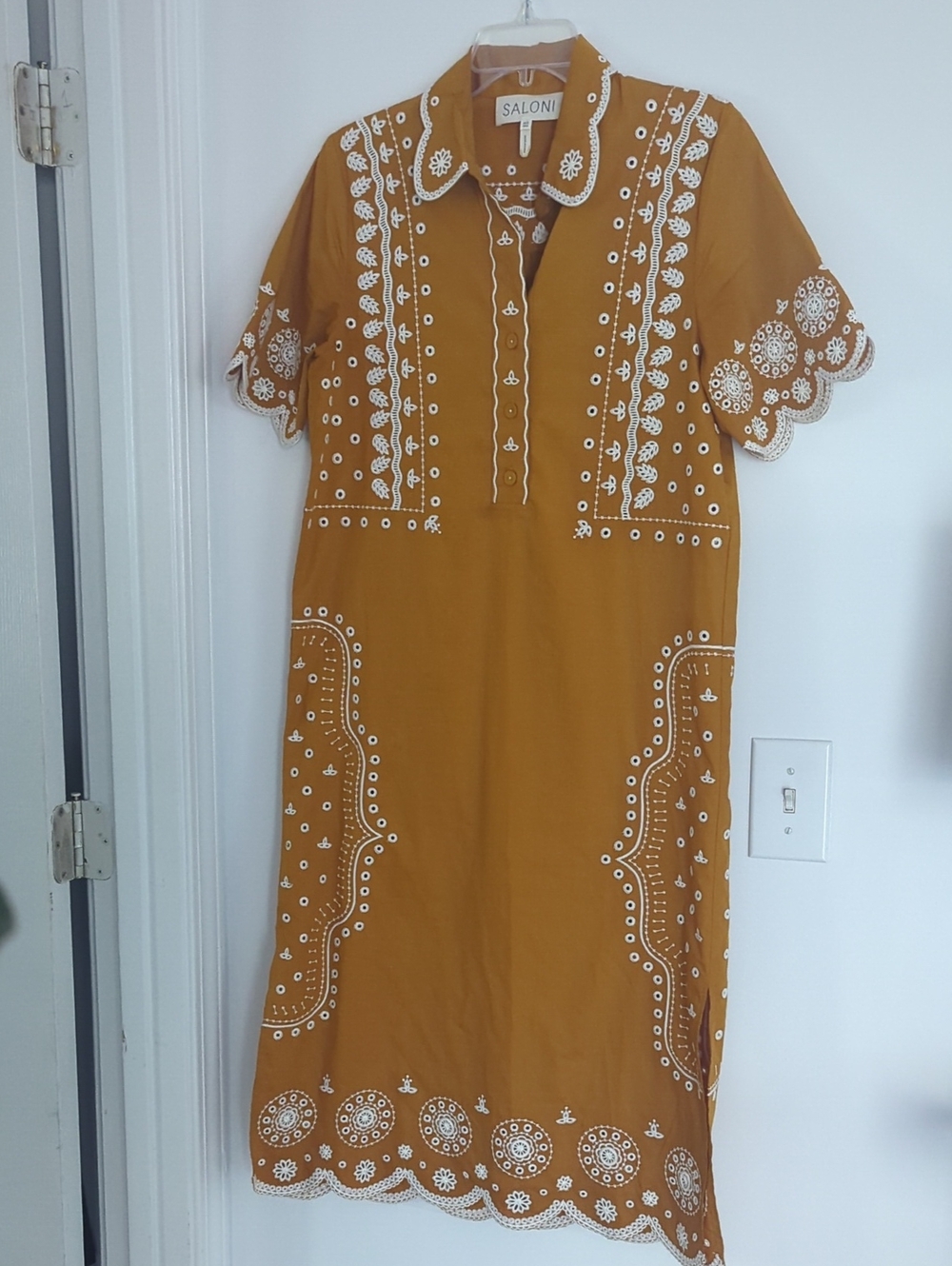 SALONI Dree Broderie Anglaise Midi Shirt